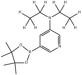 N,N-bis(ethyl-d5)-5-(4,4,5,5-tetramethyl-1,3,2-dioxaborolan-2-yl)pyridin-3-amine Struktur