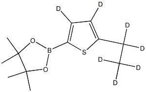 2-(5-(ethyl-d5)thiophen-2-yl-3,4-d2)-4,4,5,5-tetramethyl-1,3,2-dioxaborolane Struktur