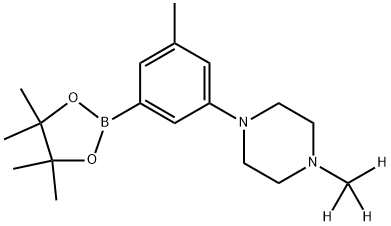 1-(methyl-d3)-4-(3-methyl-5-(4,4,5,5-tetramethyl-1,3,2-dioxaborolan-2-yl)phenyl)piperazine Struktur