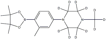 1-(methyl-d3)-4-(3-methyl-4-(4,4,5,5-tetramethyl-1,3,2-dioxaborolan-2-yl)phenyl)piperazine-2,2,3,3,5,5,6,6-d8 Struktur