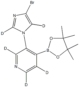 3-(4-bromo-1H-imidazol-1-yl-2,5-d2)-4-(4,4,5,5-tetramethyl-1,3,2-dioxaborolan-2-yl)pyridine-2,5,6-d3 Struktur