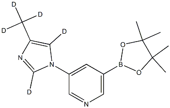 3-(4-(methyl-d3)-1H-imidazol-1-yl-2,5-d2)-5-(4,4,5,5-tetramethyl-1,3,2-dioxaborolan-2-yl)pyridine Struktur