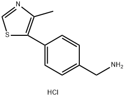 (4-(4-Methylthiazol-5-yl)phenyl)methanamine hydrochloride Struktur