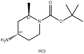 (2R,4S)-4-Amino-2-methyl-piperidine-1-carboxylic acid tert-butyl ester hydrochloride Struktur