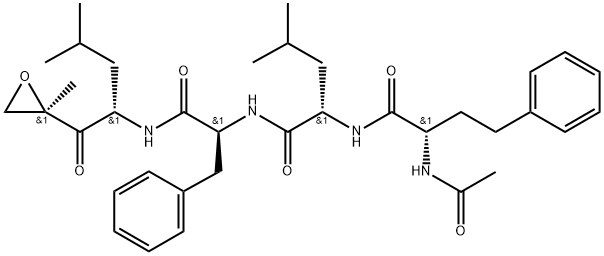 (S)-2-((S)-2-Acetamido-4-phenylbutanamido)-4-methyl-N-((S)-1-(((S)-4-methyl-1-((R)-2-methyloxiran-2-yl)-1-oxopentan-2-yl)amino)-1-oxo-3-phenylpropan-2-yl)pentanamide Structure