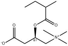 1-Propanaminium, 3-carboxy-N,N,N-trimethyl-2-(2-methyl-1-oxobutoxy)-, inner salt, (2R)- Struktur