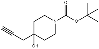 1-Piperidinecarboxylic acid, 4-hydroxy-4-(2-propyn-1-yl)-, 1,1-dimethylethyl ester Struktur