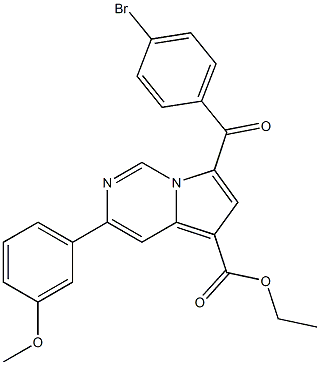 ethyl 7-(4-bromobenzoyl)-3-(3-methoxyphenyl)pyrrolo[1,2-c]pyrimidine-5-carboxylate Struktur