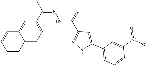 N'-[(1Z)-1-(naphthalen-2-yl)ethylidene]-5-(3-nitrophenyl)-1H-pyrazole-3-carbohydrazide Struktur