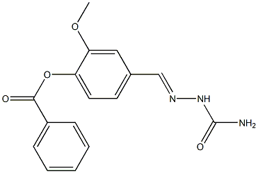 4-[(1E)-[(carbamoylamino)imino]methyl]-2-methoxyphenyl benzoate Struktur