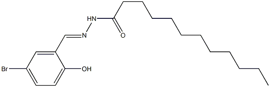 N'-[(1E)-(5-bromo-2-hydroxyphenyl)methylidene]dodecanehydrazide Struktur