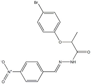 2-(4-bromophenoxy)-N'-[(1E)-(4-nitrophenyl)methylidene]propanehydrazide Struktur