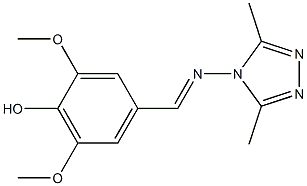 4-[(1E)-[(3,5-dimethyl-4H-1,2,4-triazol-4-yl)imino]methyl]-2,6-dimethoxyphenol Struktur