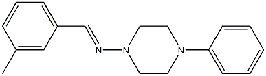 (1E)-1-(3-methylphenyl)-N-(4-phenylpiperazin-1-yl)methanimine Struktur