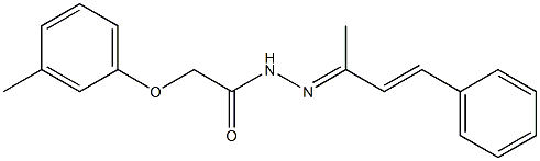 2-(3-methylphenoxy)-N'-[(2E,3E)-4-phenylbut-3-en-2-ylidene]acetohydrazide Struktur