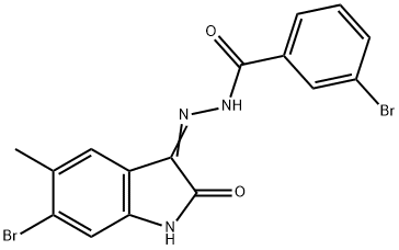 3-bromo-N'-(6-bromo-5-methyl-2-oxo-1,2-dihydro-3H-indol-3-ylidene)benzohydrazide Struktur