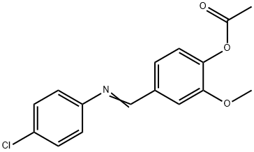 4-{[(4-chlorophenyl)imino]methyl}-2-methoxyphenyl acetate Struktur