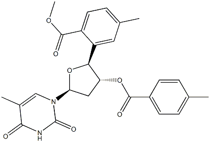 [(2S,3R,5S)-3-[(4-methylbenzoyl)oxy]-5-(5-methyl-2,4-dioxo-3,4-dihydropyrimidin-1(2H)-yl)tetrahydrofuran-2-yl]methyl 4-methylbenzoate Struktur