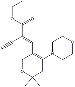 ethyl 2-cyano-3-[6,6-dimethyl-4-(4-morpholinyl)-5,6-dihydro-2H-pyran-3-yl]acrylate Struktur