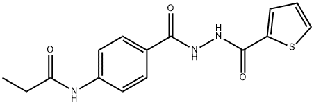 N-(4-{[2-(2-thienylcarbonyl)hydrazino]carbonyl}phenyl)propanamide Struktur