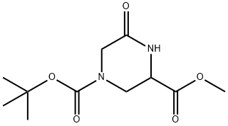 1-tert-Butyl 3-methyl 5-oxopiperazine-1,3-dicarboxylate Struktur