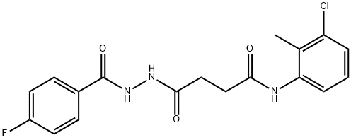 N-(3-chloro-2-methylphenyl)-4-[2-(4-fluorobenzoyl)hydrazino]-4-oxobutanamide Struktur