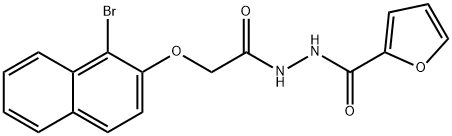 N'-{2-[(1-bromo-2-naphthyl)oxy]acetyl}-2-furohydrazide Struktur