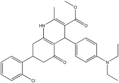 methyl 7-(2-chlorophenyl)-4-[4-(diethylamino)phenyl]-2-methyl-5-oxo-1,4,5,6,7,8-hexahydro-3-quinolinecarboxylate Struktur