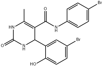 4-(5-bromo-2-hydroxyphenyl)-N-(4-bromophenyl)-6-methyl-2-oxo-1,2,3,4-tetrahydro-5-pyrimidinecarboxamide Struktur