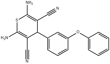 2,6-diamino-4-(3-phenoxyphenyl)-4H-thiopyran-3,5-dicarbonitrile Struktur