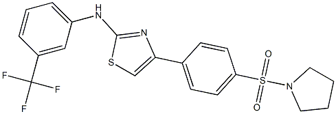 N-{4-[4-(1-pyrrolidinylsulfonyl)phenyl]-1,3-thiazol-2-yl}-N-[3-(trifluoromethyl)phenyl]amine Struktur