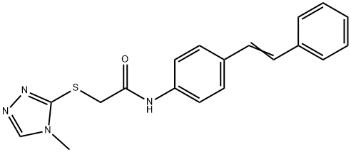 2-[(4-methyl-4H-1,2,4-triazol-3-yl)sulfanyl]-N-[4-(2-phenylvinyl)phenyl]acetamide Struktur