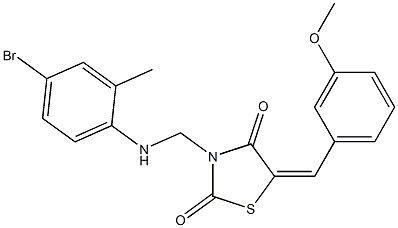 3-[(4-bromo-2-methylanilino)methyl]-5-(3-methoxybenzylidene)-1,3-thiazolidine-2,4-dione Struktur