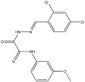 1-{N'-[(1E)-(2,4-dichlorophenyl)methylidene]hydrazinecarbonyl}-N-(3-methoxyphenyl)formamide Struktur