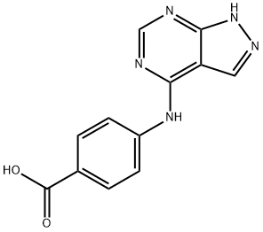 4-(1H-pyrazolo[3,4-d]pyrimidin-4-ylamino)benzoic acid Struktur