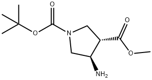 (3S,4R)-1-tert-Butyl 3-methyl 4-aminopyrrolidine-1,3-dicarboxylate Struktur