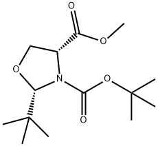 (2S,4R)-3-tert-butyl 4-methyl 2-tert-butyloxazolidine-3,4-dicarboxylate Struktur