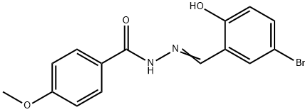 N'-[(1E)-(5-bromo-2-hydroxyphenyl)methylidene]-4-methoxybenzohydrazide Struktur