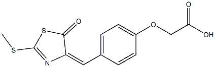 {4-[(2-(methylsulfanyl)-5-oxo-1,3-thiazol-4(5H)-ylidene)methyl]phenoxy}acetic acid Struktur