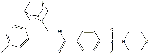 N-{[3-(4-methylphenyl)-1-adamantyl]methyl}-4-(morpholin-4-ylsulfonyl)benzamide Struktur