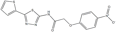 2-{4-nitrophenoxy}-N-(5-thien-2-yl-1,3,4-thiadiazol-2-yl)acetamide Struktur