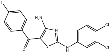 [4-amino-2-(3,4-dichloroanilino)-1,3-thiazol-5-yl](4-fluorophenyl)methanone Struktur