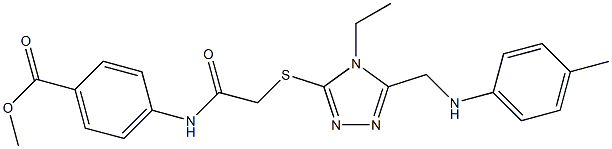 methyl 4-[({[4-ethyl-5-(4-toluidinomethyl)-4H-1,2,4-triazol-3-yl]sulfanyl}acetyl)amino]benzoate Struktur