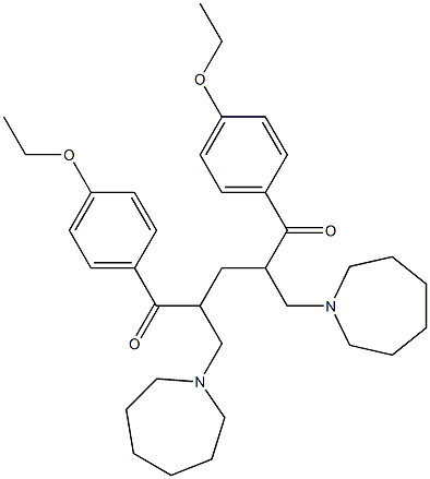 2,4-bis(1-azepanylmethyl)-1,5-bis(4-ethoxyphenyl)-1,5-pentanedione Struktur