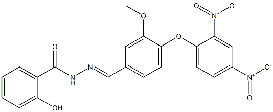 N'-(4-{2,4-bisnitrophenoxy}-3-methoxybenzylidene)-2-hydroxybenzohydrazide Struktur