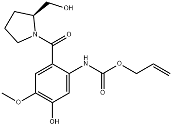 allyl 5-hydroxy-2-{[(S)-2-(hydroxymethyl)pyrrolidinyl]carbonyl}-4-methoxyphenylcarbamate Struktur