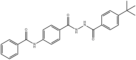 N-[4-({2-[4-(tert-butyl)benzoyl]hydrazino}carbonyl)phenyl]benzamide Struktur