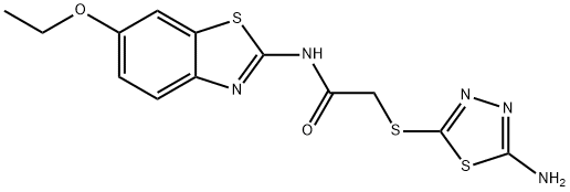 2-[(5-amino-1,3,4-thiadiazol-2-yl)sulfanyl]-N-(6-ethoxy-1,3-benzothiazol-2-yl)acetamide Struktur