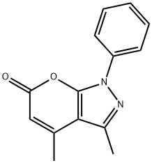 Pyrano[2,3-c]pyrazol-6(1H)-one,3,4-dimethyl-1-phenyl- Struktur