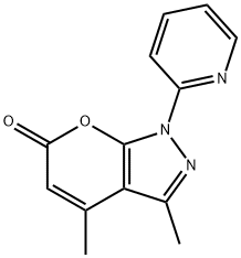 Pyrano[2,3-c]pyrazol-6(1H)-one,3,4-dimethyl-1-(2-pyridinyl)- Struktur